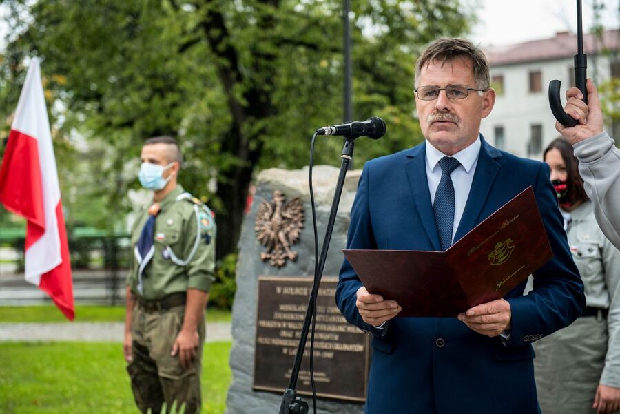 1.09.2020, odsłonięcie pomnika w Jordanowie. Fot. Agnieszka Masłowska (IPN)