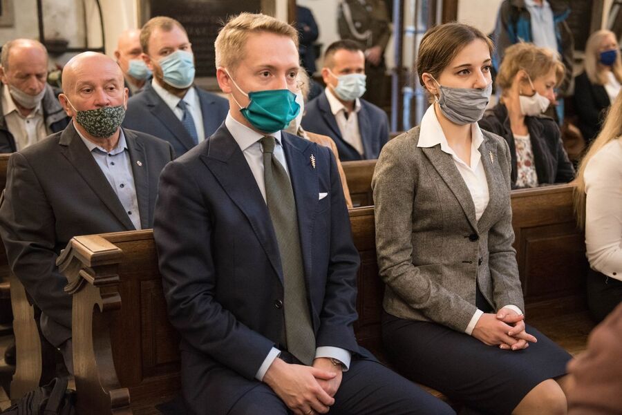 Odsłonięcie tablicy poświęconej działaczom Zrzeszenia „Wolność i Niezawisłość”. Kraków 2 września 2020. Fot. Agnieszka Masłowska IPN