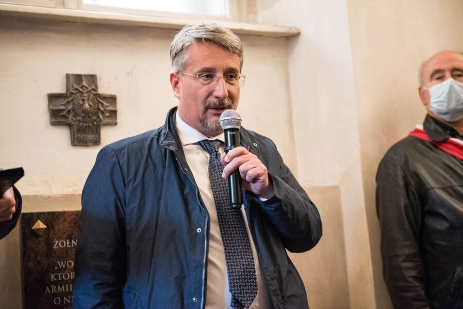 Odsłonięcie tablicy poświęconej działaczom Zrzeszenia „Wolność i Niezawisłość”. Kraków 2 września 2020. Fot. Agnieszka Masłowska IPN