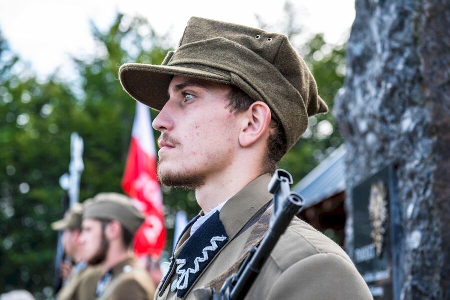 5.09.2020 na Hali Łabowskiej oddano hołd ks. Gurgaczowi i żołnierzom PPAN. Fot. Agnieszka Masłowska (IPN)