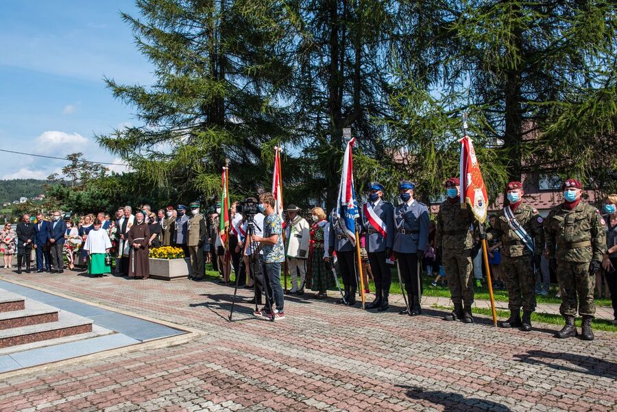 Odsłonięcie tablicy pamięci ofiar zbrodni katyńskiej – Skomielna Biała, 13 września 2020. Fot. Agnieszka Masłowska IPN