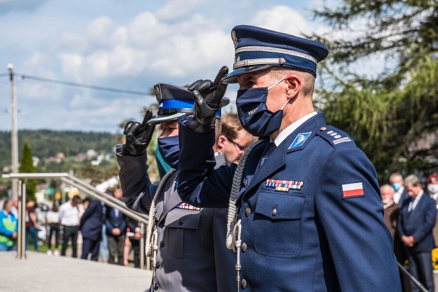 Odsłonięcie tablicy pamięci ofiar zbrodni katyńskiej – Skomielna Biała, 13 września 2020. Fot. Agnieszka Masłowska IPN