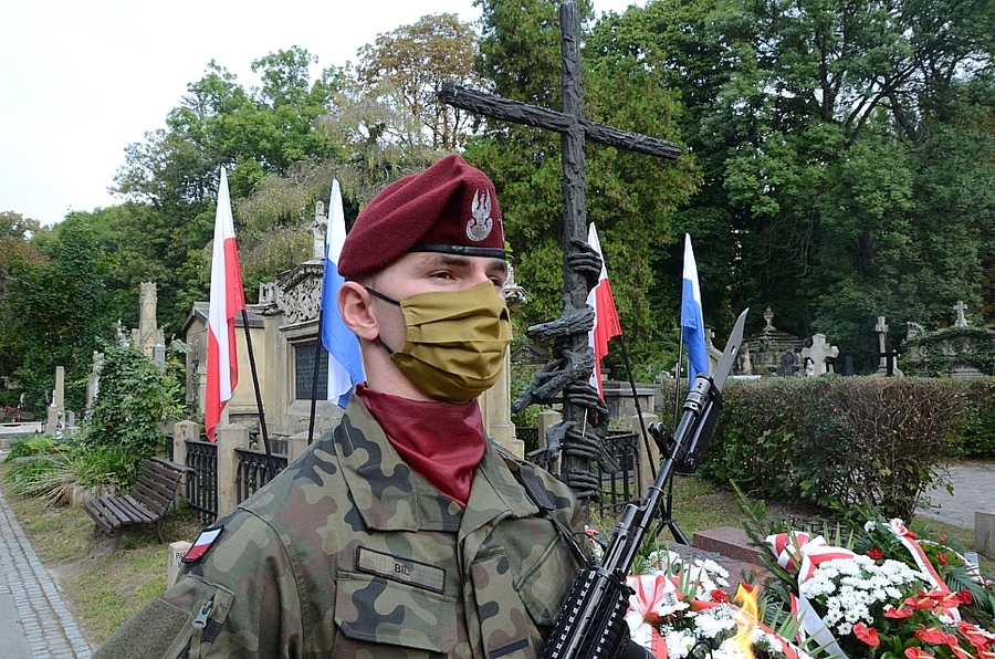 17.09.2020. Uroczystość na cmentarzu Rakowickim w 81. rocznicę sowieckiej agresji na Polskę. Fot. Janusz Ślęzak (IPN)