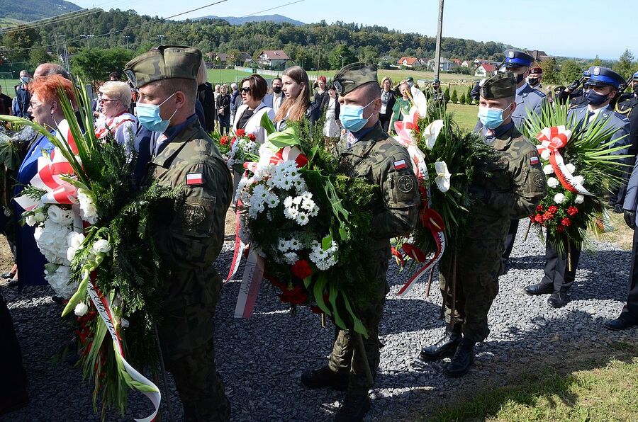 Rzyki, 19.09.2020. Uroczystości pogrzebowe ppor. Mieczysława Kozłowskiego. Fot. Janusz Ślęzak (IPN)