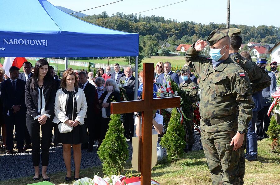 Rzyki, 19.09.2020. Uroczystości pogrzebowe ppor. Mieczysława Kozłowskiego. Fot. Janusz Ślęzak (IPN)