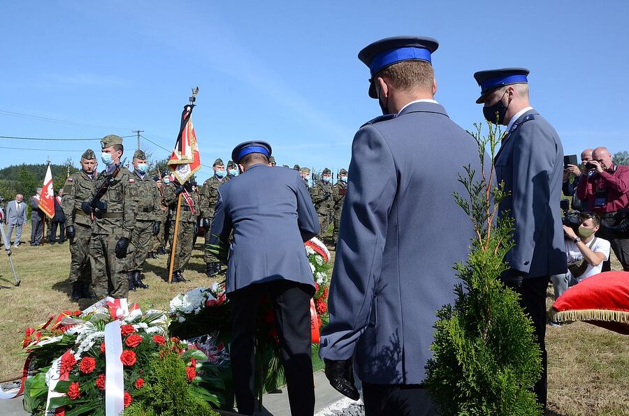 Rzyki, 19.09.2020. Uroczystości pogrzebowe ppor. Mieczysława Kozłowskiego. Fot. Janusz Ślęzak (IPN)