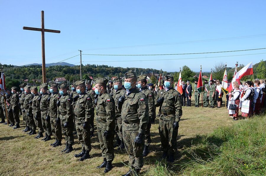 Rzyki, 19.09.2020. Uroczystości pogrzebowe ppor. Mieczysława Kozłowskiego. Fot. Janusz Ślęzak (IPN)