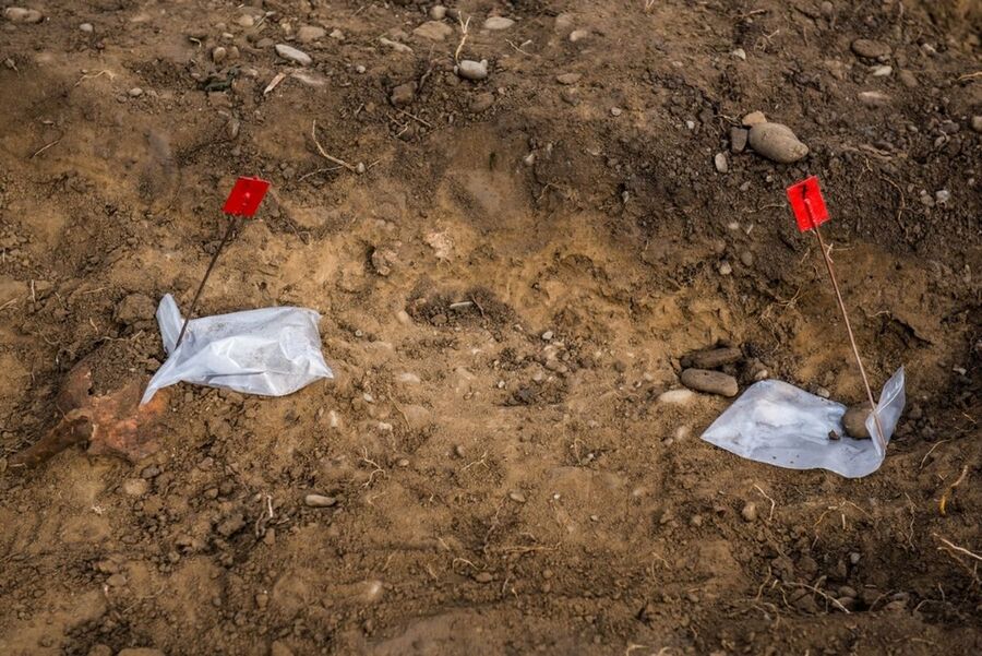 Prace poszukiwawcze nad Sołą w Oświęcimiu, październik 2020. Fot. Agnieszka Masłowska (IPN)