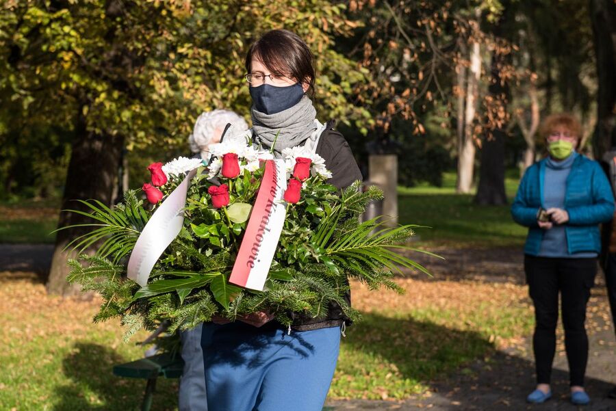21.10.2020 w Krakowie uczczono 57. rocznicę śmierci sierżanta Józefa Franczaka „Lalusia”. Fot. Agnieszka Masłowska (IPN)