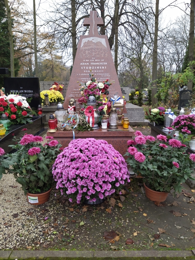 Chryzantemy na grobach bohaterów na cmentarzu Rakowickim. Fot. IPN