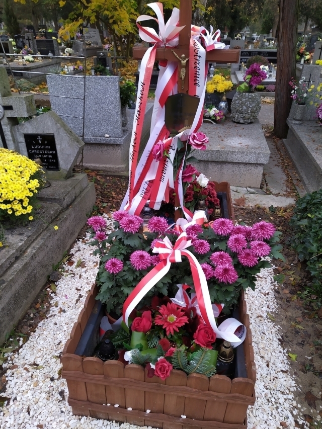 Chryzantemy na grobach bohaterów na cmentarzu Rakowickim. Fot. IPN