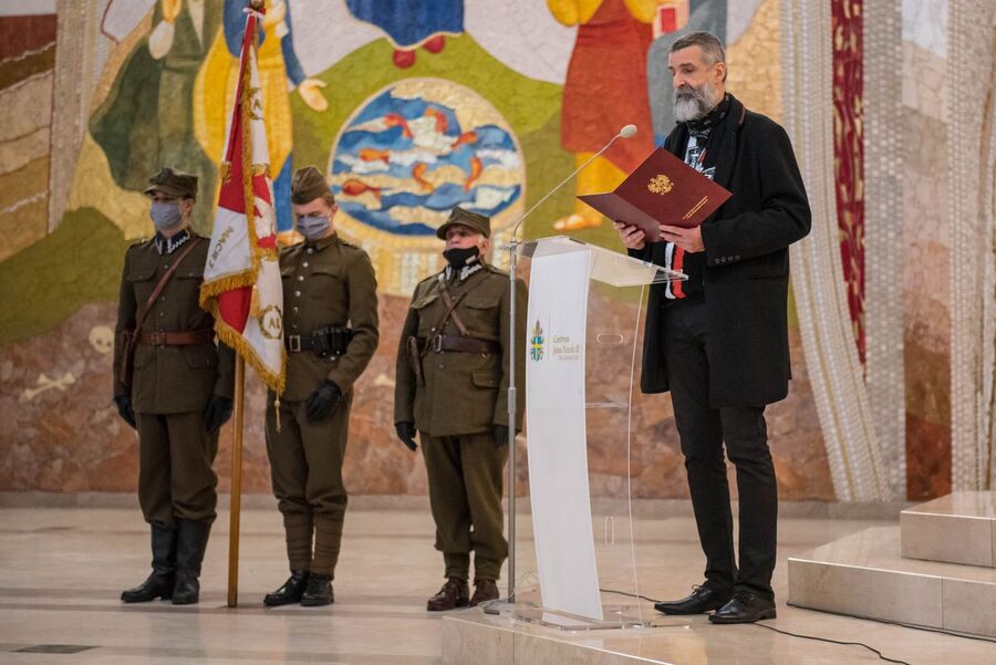 15.11.2020. VII Krakowskie Zaduszki za Żołnierzy Wyklętych-Niezłomnych. Fot. Agnieszka Masłowska (IPN)