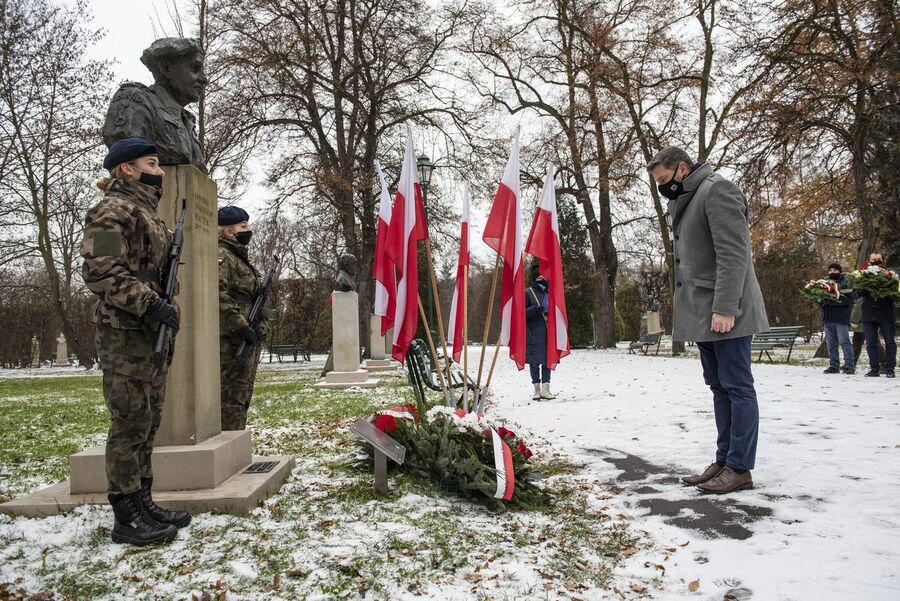 10.12.2020. Krakowska uroczystość w przeddzień rocznicy śmierci gen. Maczka. Fot. Agnieszka Masłowska (IPN)