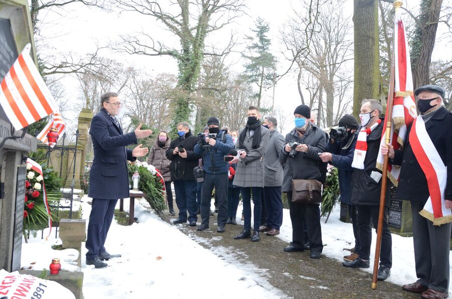 23.01.2021 w Krakowie uczczono 130. rocznicę urodzin Zygmunta Nowakowskiego. Fot. Janusz Ślęzak (IPN)