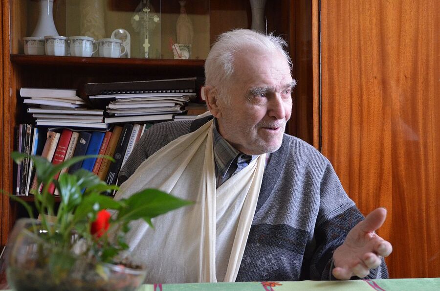 Por. Wacław Szacoń „Czarny” skończył 95 lat. IPN odwiedził go z życzeniami. Fot. Janusz Ślęzak (IPN)