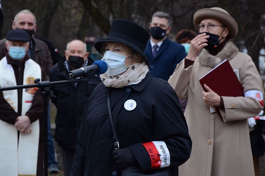 1.03.2021. Uroczystość na pl. Inwalidów w Krakowie przy kamieniu węgielnym pomnika „Tym co stawiali opór komunizmowi w latach 1944-1956”. Fot. Janusz Ślęzak (IPN)