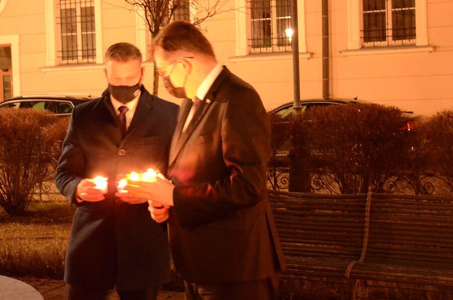 1.03.2021. Dziedziniec Małopolskiego Urzędu Wojewódzkiego. Fot. Janusz Ślęzak (IPN)