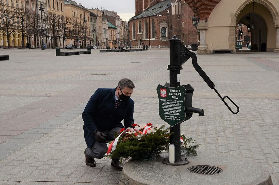 21.03.2021, Kraków. 41. rocznica śmierci Walentego Badylaka. Fot. Janusz Ślęzak (IPN)