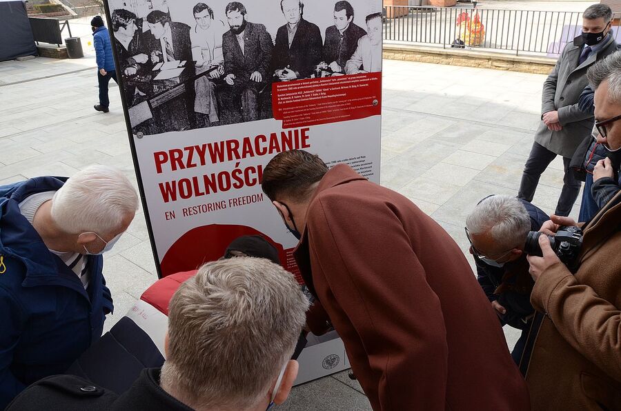 26.03.2021, Gorlice. Wystawa „TU rodziła się »Solidarność«”. Fot. Janusz Ślęzak (IPN)