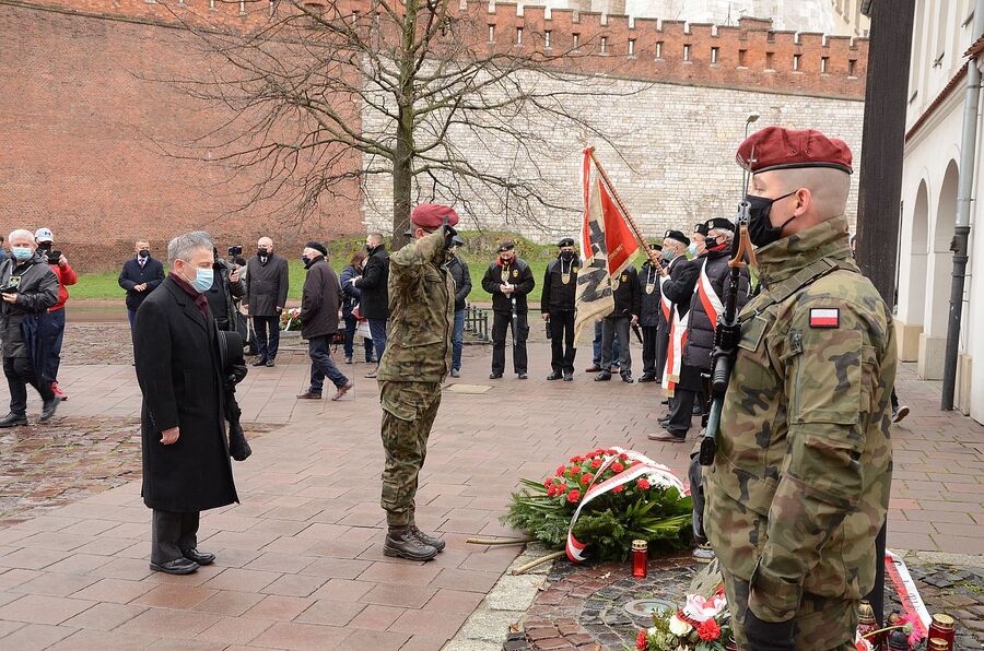 13.04.2021 w Krakowie oddano hołd ofiarom zbrodni katyńskiej. Fot. Janusz Ślęzak (IPN)