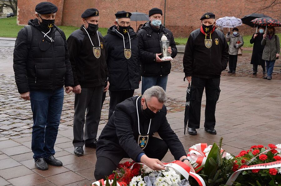 13.04.2021 w Krakowie oddano hołd ofiarom zbrodni katyńskiej. Fot. Janusz Ślęzak (IPN)