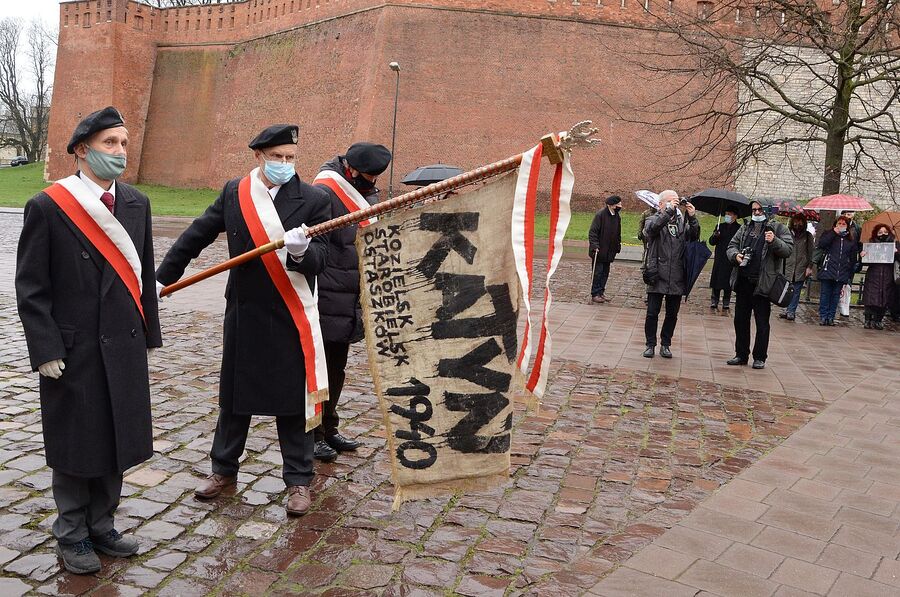 13.04.2021 w Krakowie oddano hołd ofiarom zbrodni katyńskiej. Fot. Janusz Ślęzak (IPN)