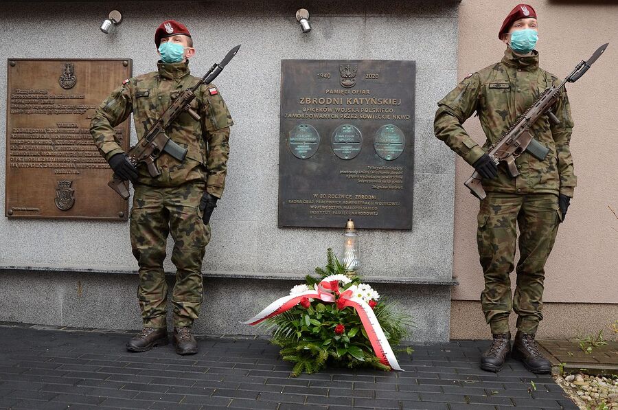 13.04.2021 w Krakowie oddano hołd ofiarom zbrodni katyńskiej. Fot. Janusz Ślęzak (IPN)