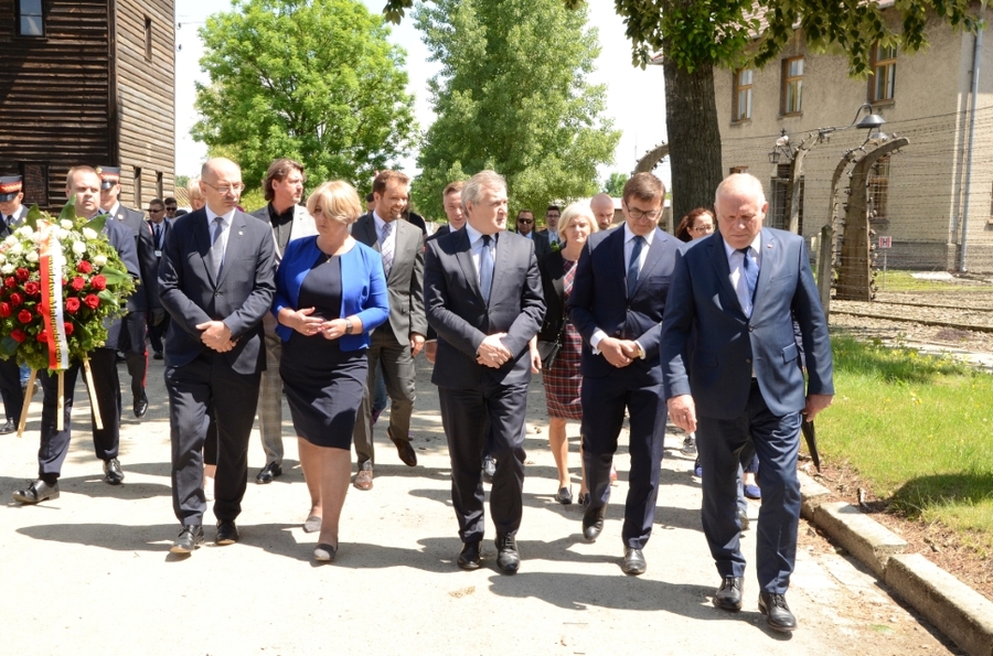 81. rocznica pierwszego masowego transportu Polaków do KL Auschwitz. Uroczystości w Oświęcimiu. Fot. Janusz Ślęzak (IPN)