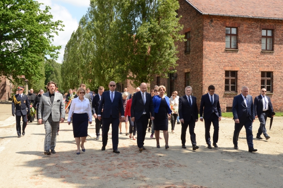 81. rocznica pierwszego masowego transportu Polaków do KL Auschwitz. Uroczystości w Oświęcimiu. Fot. Janusz Ślęzak (IPN)