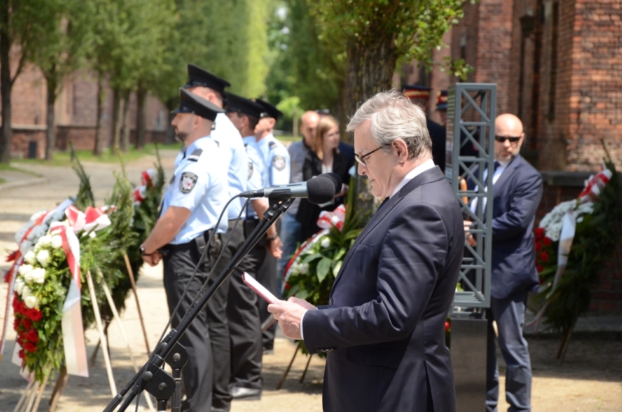 81. rocznica pierwszego masowego transportu Polaków do KL Auschwitz. Uroczystości w Oświęcimiu. Fot. Janusz Ślęzak (IPN)