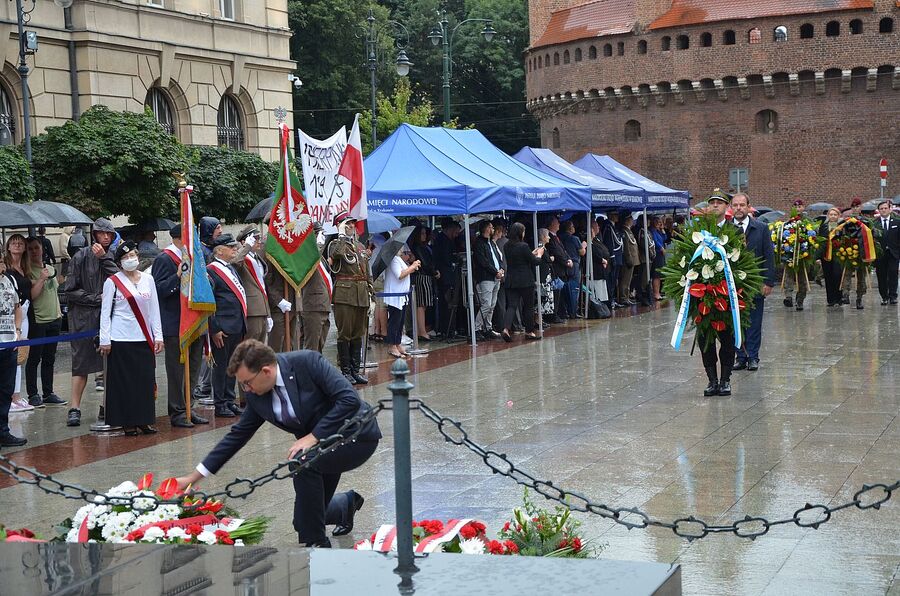 Krakowskie uroczystości w 77. rocznicę wybuchu powstania warszawskiego. Fot. Janusz Ślęzak (IPN)