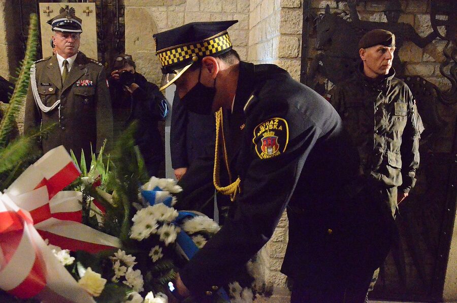 56. Marsz Szlakiem I Kompanii Kadrowej. Uroczystości na Wawelu. Fot. Janusz Ślęzak (IPN)