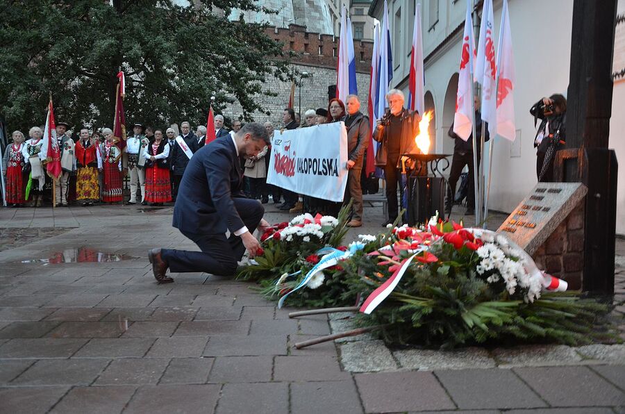 Krakowskie uroczystości w 41. rocznicę podpisania Porozumień Sierpniowych. Fot. Janusz Ślęzak (IPN)