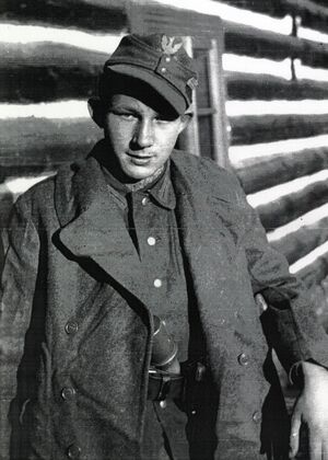 Józef Nyka „Szpis” zimą 1944 r. Fot. ze zbiorów Józefa Nyki