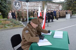 Przekazanie dowództwa 11. Małopolskiej Brygady Obrony Terytorialnej. Fot. Janusz Ślęzak (IPN)