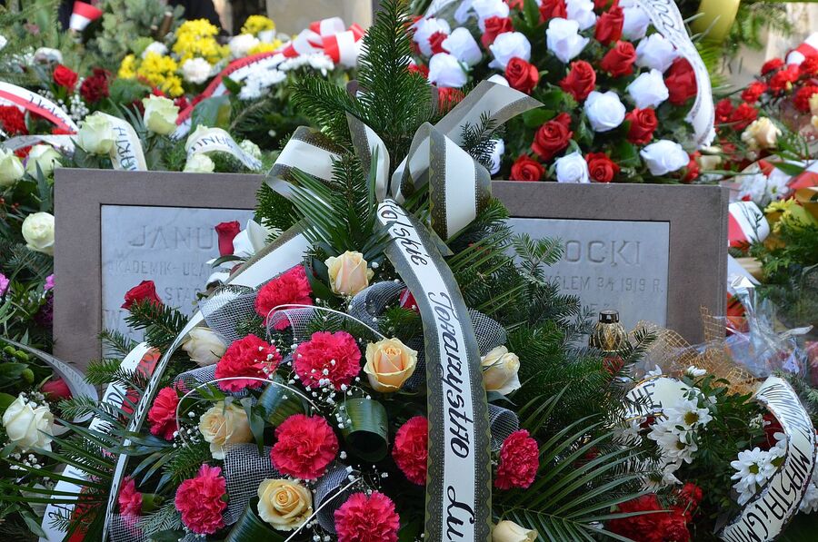 Uroczystości pogrzebowe ppłk. Janusza Kamockiego „Mamuta”. Fot. Janusz Ślęzak (IPN)