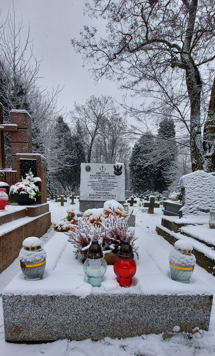 Znicze na grobie ppłk. Radziwanowskiego, powstańca wielkopolskiego. Fot. IPN