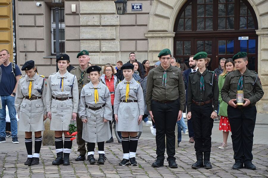 Krakowskie uroczystości w Dniu Pamięci Ofiar Zbrodni Katyńskiej. Fot. Janusz Ślęzak (IPN)