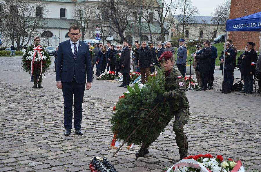 Krakowskie uroczystości w Dniu Pamięci Ofiar Zbrodni Katyńskiej. Fot. Janusz Ślęzak (IPN)