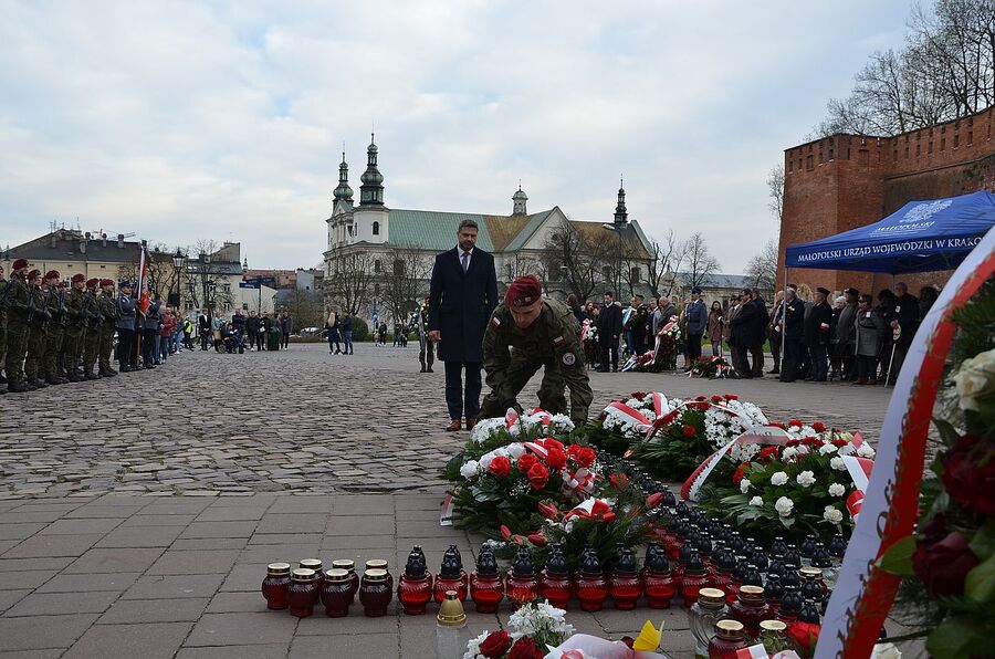 Krakowskie uroczystości w Dniu Pamięci Ofiar Zbrodni Katyńskiej. Fot. Janusz Ślęzak (IPN)