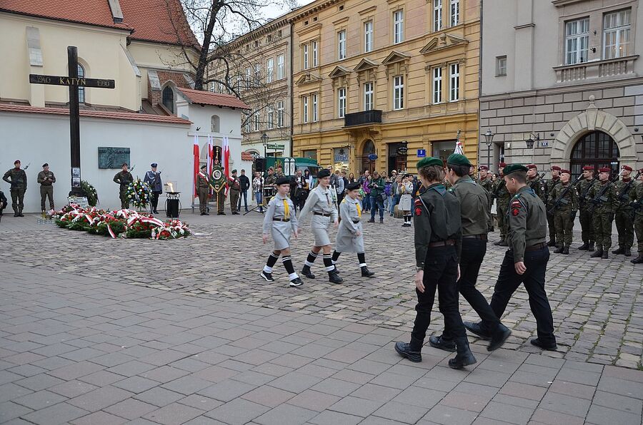 Krakowskie uroczystości w Dniu Pamięci Ofiar Zbrodni Katyńskiej. Fot. Janusz Ślęzak (IPN)