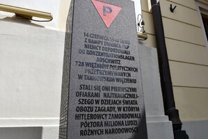 Cecylia Radoń, zastępca dyrektora krakowskiego IPN złożyła kwiaty pod tarnowskim pomnikiem. Fot. Żaneta Wierzgacz (IPN)