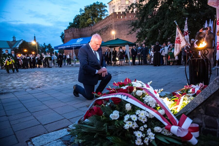 Krakowskie uroczystości w 42. rocznicę podpisania Porozumień Sierpniowych. Fot. Agnieszka Masłowska (IPN)