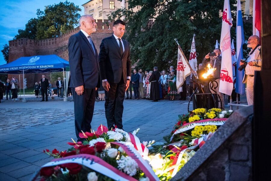 Krakowskie uroczystości w 42. rocznicę podpisania Porozumień Sierpniowych. Fot. Agnieszka Masłowska (IPN)