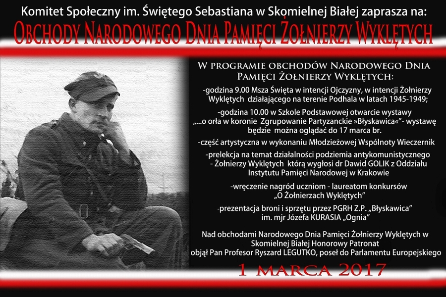 Obchody Narodowego Dnia Pamięci Żołnierzy Wyklętych - Skomielna Biała, 1 marca 2017