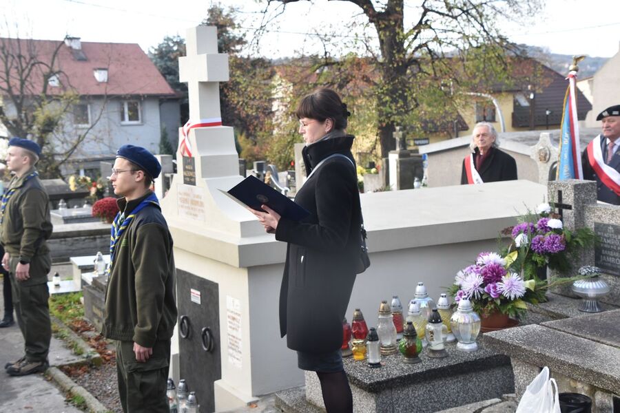 Uroczystość przy grobie braci Machowiczów w Wieliczce