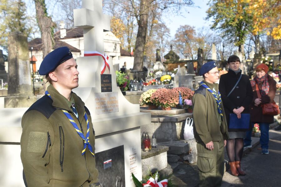 Uroczystość przy grobie braci Machowiczów w Wieliczce