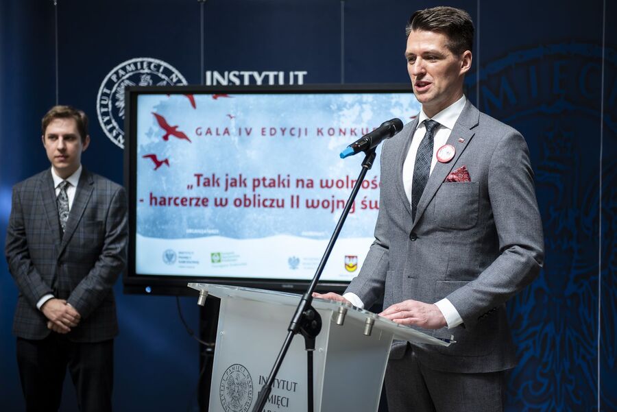 Gala konkursu „Tak jak ptaki na wolności – harcerze w obliczu II wojny światowej”. Fot. Agnieszka Masłowska (IPN)