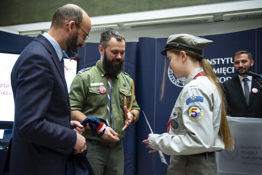 Gala konkursu „Tak jak ptaki na wolności – harcerze w obliczu II wojny światowej”. Fot. Agnieszka Masłowska (IPN)