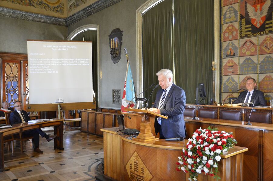 Rada Miasta Krakowa przyjęła okolicznościową rezolucję. Fot. Wiesław Zając